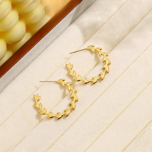 Boucles d'oreilles créoles feuilles Girl's Dream