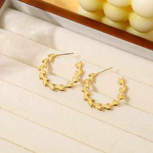 Boucles d'oreilles créoles feuilles Girl's Dream