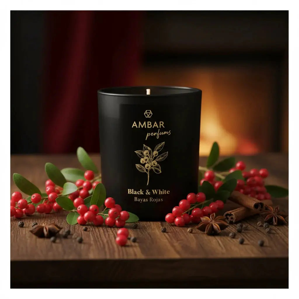 Bougie Parfumée Gamme Black & White " Baies Rouge