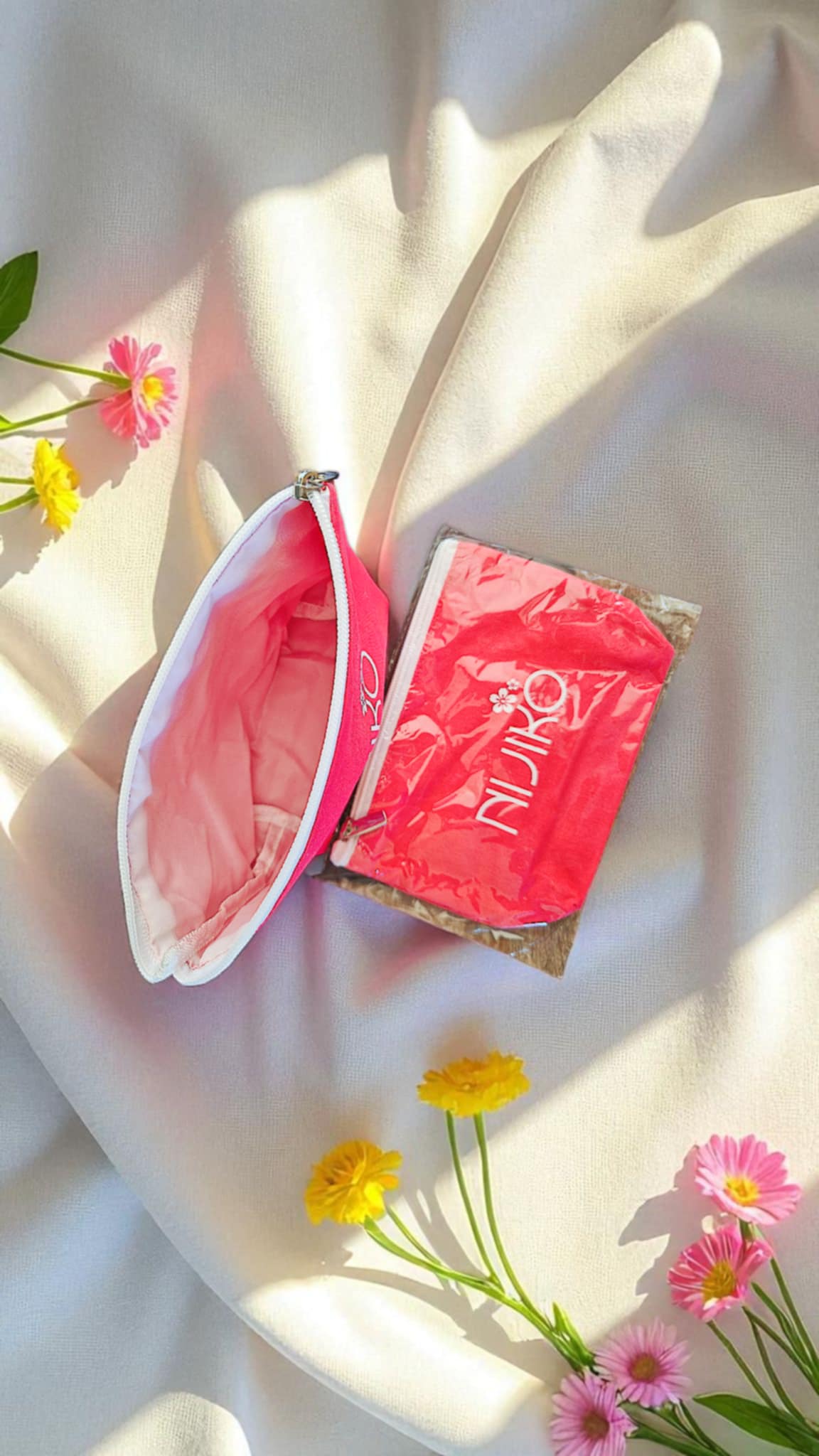 Trousse en Chanvre Naturel Corail Girl's Dream