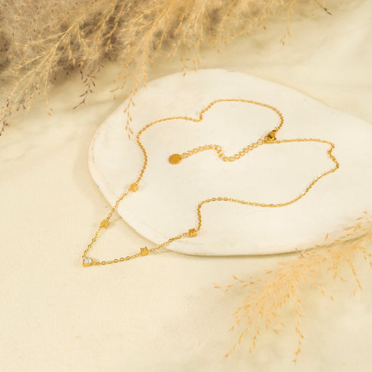 Collier chaîne dorée avec strass Girl's Dream