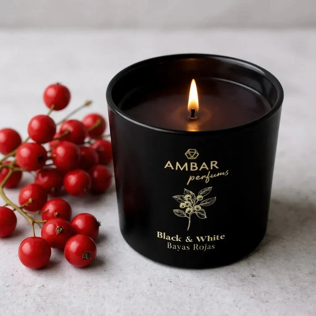 Bougie Parfumée Gamme Black & White " Baies Rouge